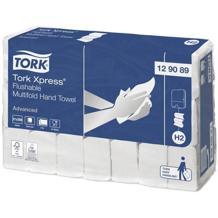 Tork Papierhandtücher Xpress Advanced, 129089, H2, 2-lagig, Interfold-Falz, 21,3 X 25,5cm, 4200 Stück 4 Tork Papierhandtücher Xpress Advanced, 129089, H2, 2-lagig, Interfold-Falz, 21,3 X 25,5cm, 4200 Stück – Bild 4