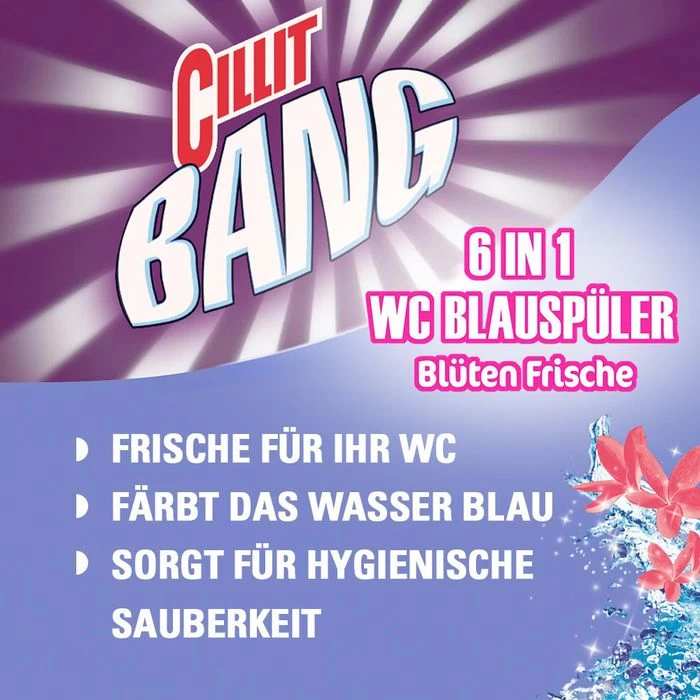 Cillit-Bang WC-Duftspüler Blue Wave 6 Blüten, Frische, Im Korb 3 Cillit-Bang WC-Duftspüler Blue Wave 6 Blüten, Frische, Im Korb – Bild 3