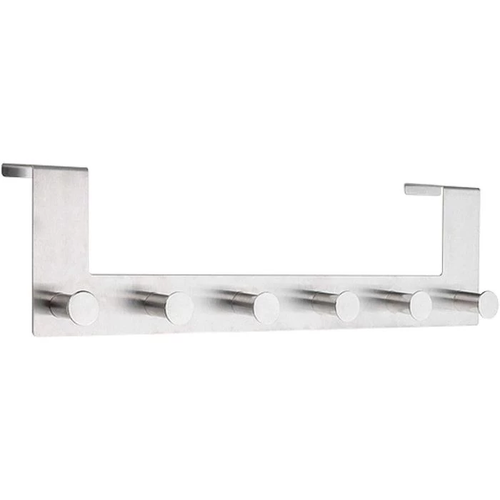 Böttcher-AG Kleiderhaken Für Die Tür, Edelstahl, Silber, 6 Haken 1 Böttcher-AG Kleiderhaken Für Die Tür, Edelstahl, Silber, 6 Haken