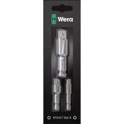 Wera Stecknuss-Adapter 05073200001, Set, Sechskant Zu Vierkant, 3-teilig