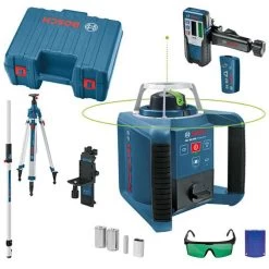 Bosch Rotationslaser GRL 300HVG Selbstnivellierend, 360 Grad, Empfänger, Stativ, Messlatte + GRATIS Zubehör