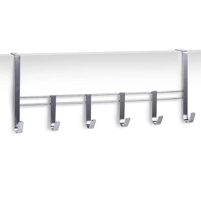 Zeller Kleiderhaken 13897, Für Die Tür, Silber, Metall Verchromt, 6 Haken 2 Zeller Kleiderhaken 13897, Für Die Tür, Silber, Metall Verchromt, 6 Haken – Bild 2