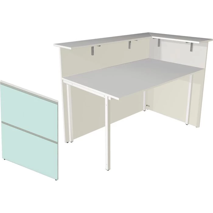 Kerkmann Empfangstheke Atlantis, Weiß / Weiß, 150 X 110 X 92cm, Kompakttheke 3 Kerkmann Empfangstheke Atlantis, Weiß / Weiß, 150 X 110 X 92cm, Kompakttheke – Bild 3