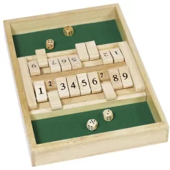 Goki Würfelspiel 56897, Shut The Box Doppelspiel, Ab 6 Jahre, 2-4 Spieler