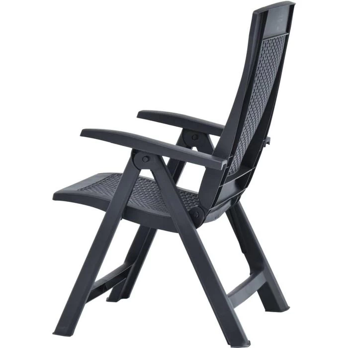 VidaXL Gartenstuhl 48761, Kunststoff, Hochlehner,verstellbar,anthrazit,klappbar,2 Stück 6 VidaXL Gartenstuhl 48761, Kunststoff, Hochlehner,verstellbar,anthrazit,klappbar,2 Stück – Bild 6