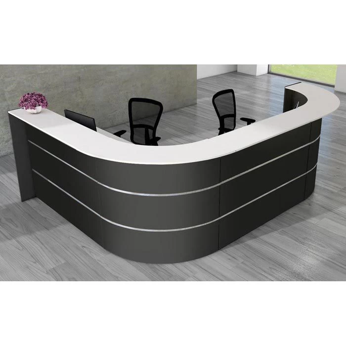 Kerkmann Empfangstheke Bari 3557, Anthrazit / Weiß, 335 X 112 X 235cm, Winkeltheke 2 Kerkmann Empfangstheke Bari 3557, Anthrazit / Weiß, 335 X 112 X 235cm, Winkeltheke – Bild 2