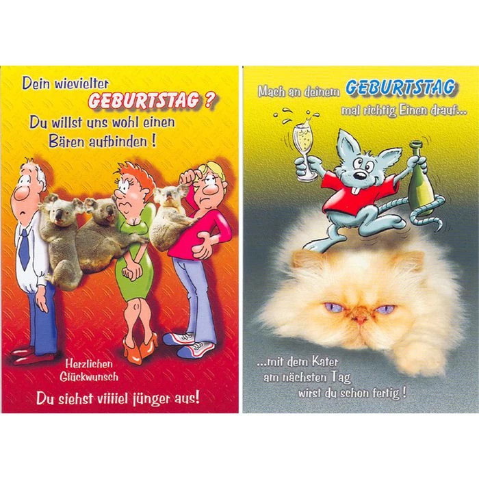 Böttcher-AG Geburtstagskarten Humor, Sortiert, 115 X 170mm, Klappkarten Mit Umschlag, 50 Stück 3 Böttcher-AG Geburtstagskarten Humor, Sortiert, 115 X 170mm, Klappkarten Mit Umschlag, 50 Stück – Bild 3