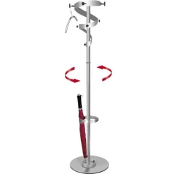 Kerkmann Garderobenständer Ohio, 6051, Mit 9 Haken, Metall, Alusilber