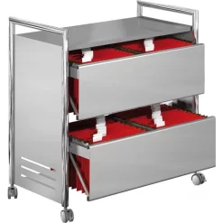 Kerkmann Hängeregistraturwagen 3132 Artline 2, Für 120 Mappen A4, Silber, Ausziehbar