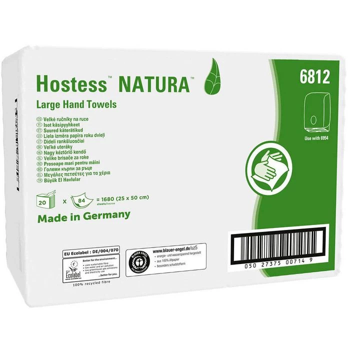 Hostess-NATURA Papierhandtücher 6812, 2-lagig, C-Falz, 25 X 50 Cm, 1680 Stück 4 Hostess-NATURA Papierhandtücher 6812, 2-lagig, C-Falz, 25 X 50 Cm, 1680 Stück – Bild 4