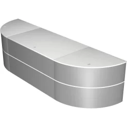 Kerkmann Empfangstheke Padua 1, 3538, Silber / Weiß, 297 X 74 X 81cm, Rezeption