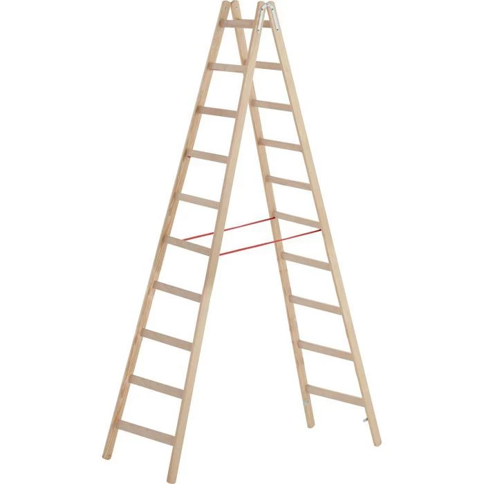 Zarges Stehleiter Cresta B 40110, Aus Holz Mit 2 X 10 Sprossen 1 Zarges Stehleiter Cresta B 40110, Aus Holz Mit 2 X 10 Sprossen