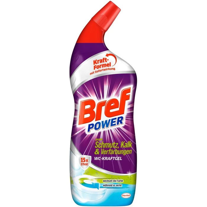 Bref WC-Reiniger Power WC-Kraftgel, 15x Effekt, Kraft-Formel Mit Sofortwirkung & Farbwechsel 750ml 1 Bref WC-Reiniger Power WC-Kraftgel, 15x Effekt, Kraft-Formel Mit Sofortwirkung & Farbwechsel 750ml