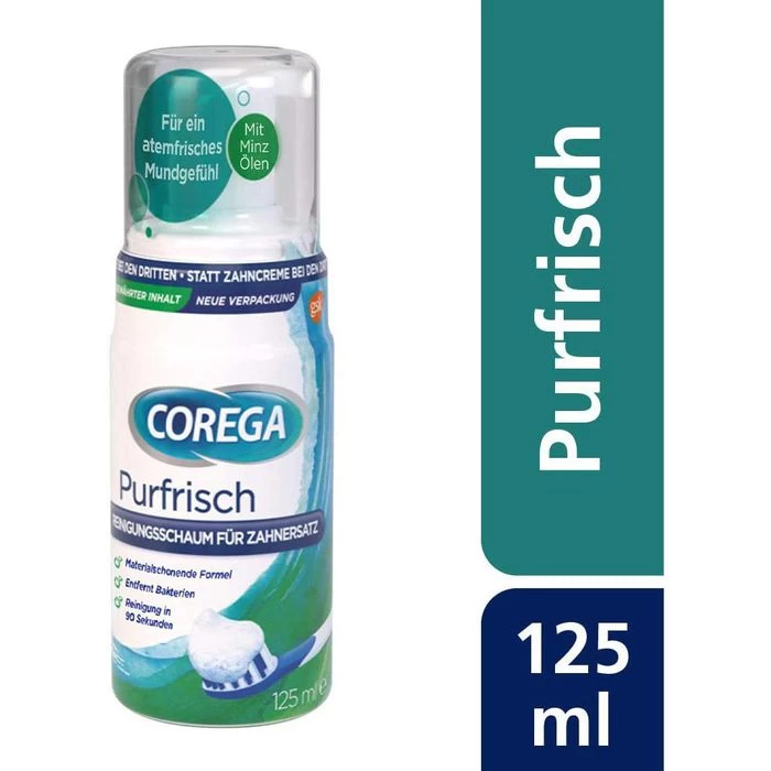 Corega Gebissreiniger Purfrisch, Reinigungsschaum Für Zahnersatz, 125ml 6 Corega Gebissreiniger Purfrisch, Reinigungsschaum Für Zahnersatz, 125ml – Bild 6