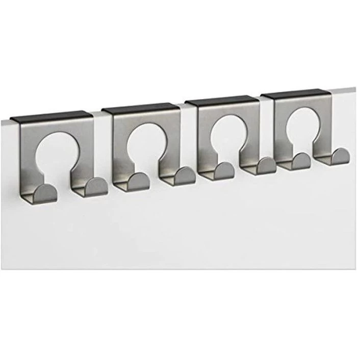 Böttcher-AG Kleiderhaken Für Die Tür, Edelstahl, Silber, 2 Haken, 4 Stück 1 Böttcher-AG Kleiderhaken Für Die Tür, Edelstahl, Silber, 2 Haken, 4 Stück