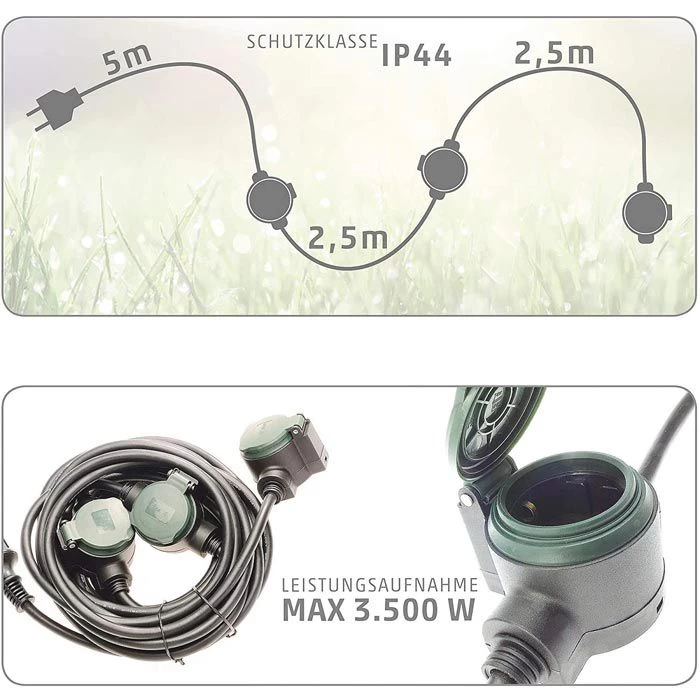 REV Strom-Verlängerungskabel Supraflex, 10m, 3 X Schutzkontakt, Außen, Schwarz 4 REV Strom-Verlängerungskabel Supraflex, 10m, 3 X Schutzkontakt, Außen, Schwarz – Bild 4