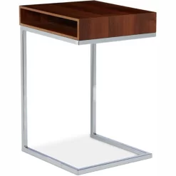 Relaxdays Beistelltisch 10020361, Braun, Aus Holz / Metall, 37 X 61 X 38 Cm, Rechteckig