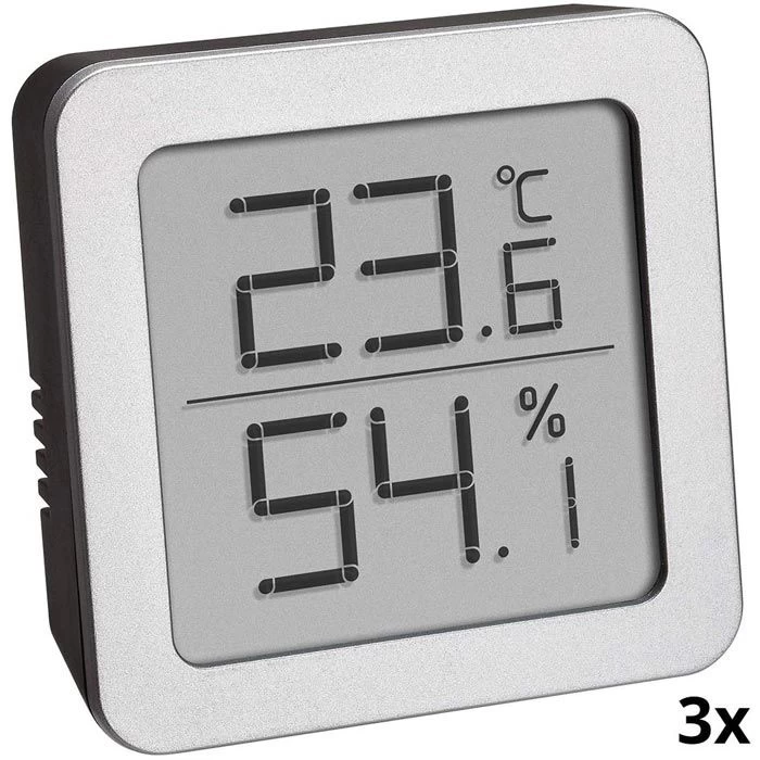 TFA Thermometer 95.2019.54 Innen, Digital, Mit Hygrometer, 3 Stück 2 TFA Thermometer 95.2019.54 Innen, Digital, Mit Hygrometer, 3 Stück – Bild 2