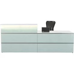 Kerkmann Empfangstheke Atlantis, Weiß / Weiß, Rezeption, Mit Anbautisch, 2 Elemente