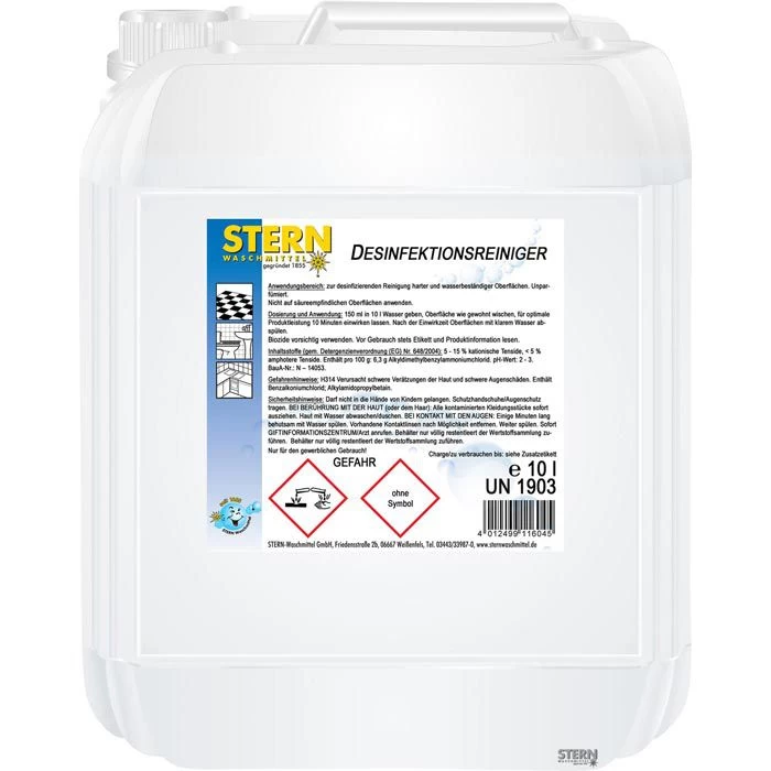 Hygienereiniger Stern Desinfektionsreiniger, 10 Liter 1 Hygienereiniger Stern Desinfektionsreiniger, 10 Liter