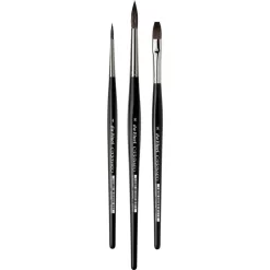 Da Vinci Da-Vinci Pinsel Casaneo 5386 Aquarellpinsel, 3 Stück, Haarpinsel Flach Und Rund, Größe 4 Und 8