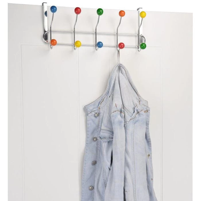 Böttcher-AG Kleiderhaken Für Die Tür, Metall / Kunststoff, Silber / Bunt, 10 Haken 2 Böttcher-AG Kleiderhaken Für Die Tür, Metall / Kunststoff, Silber / Bunt, 10 Haken – Bild 2