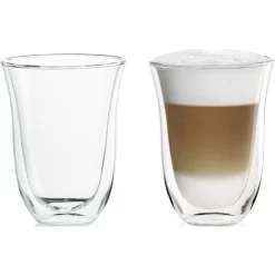 DeLonghi Kaffeegläser 5513214611 Latte Macchiato, Doppelwandig, 220ml, 2 Stück