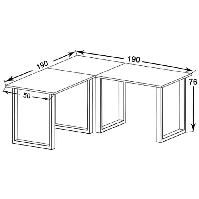 VCM Schreibtisch Lona, 916416, Sonoma Eiche, Maße: 190 X 190cm, L-Form 3 VCM Schreibtisch Lona, 916416, Sonoma Eiche, Maße: 190 X 190cm, L-Form – Bild 3