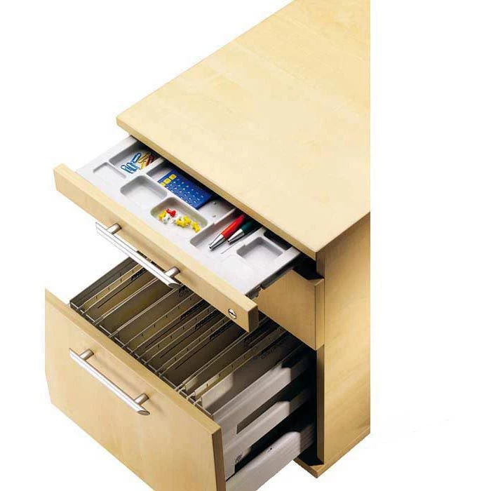 Hammerbacher Rollcontainer N-Serie, Holz, Weiß, Mit 2 Schüben Und Hängeregistratur, Abschließbar, Tiefe 80cm 3 Hammerbacher Rollcontainer N-Serie, Holz, Weiß, Mit 2 Schüben Und Hängeregistratur, Abschließbar, Tiefe 80cm – Bild 3