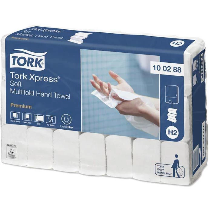 Tork Premium 100288 2-lagig 21x34 Interfold Weiß Papierhandtücher 4 Tork Premium 100288 2-lagig 21x34 Interfold Weiß Papierhandtücher – Bild 4