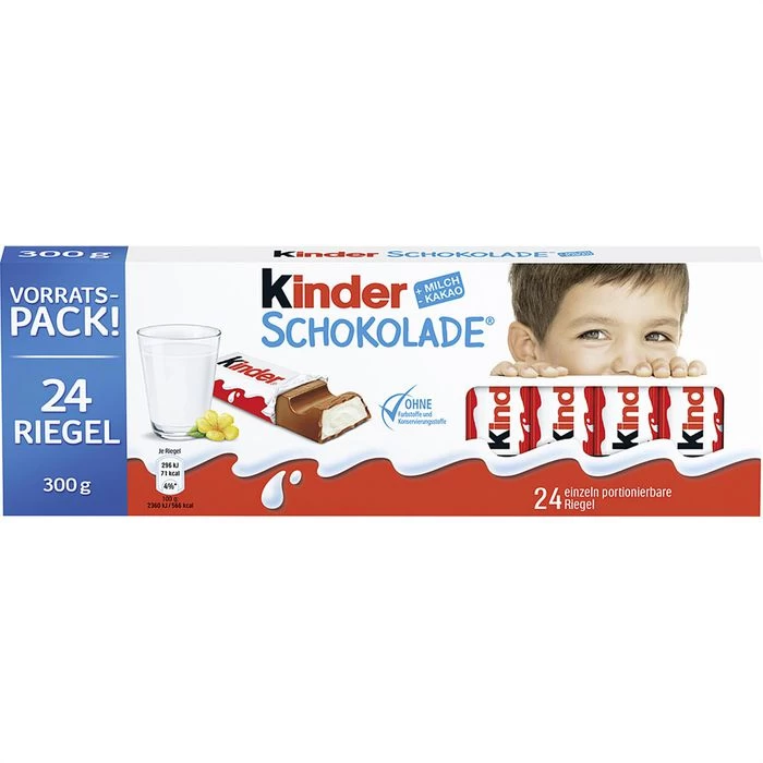 Kinder Schokoriegel Schokolade, 300g, Je 12,5g, 24 Riegel 1 Kinder Schokoriegel Schokolade, 300g, Je 12,5g, 24 Riegel