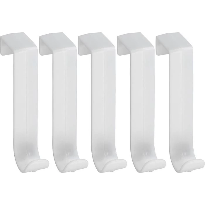 Wenko Kleiderhaken 4422010100, Für Die Tür, Weiß, Kunststoff, 1 Haken, 5 Stück 1 Wenko Kleiderhaken 4422010100, Für Die Tür, Weiß, Kunststoff, 1 Haken, 5 Stück