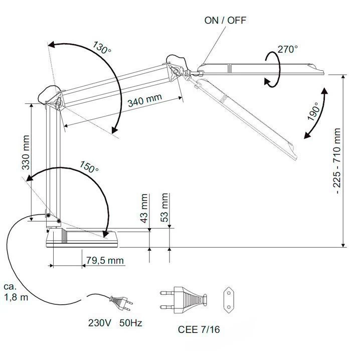 Maul Schreibtischlampe Maulatlantic, Standfuß, Silber 2 Maul Schreibtischlampe Maulatlantic, Standfuß, Silber – Bild 2