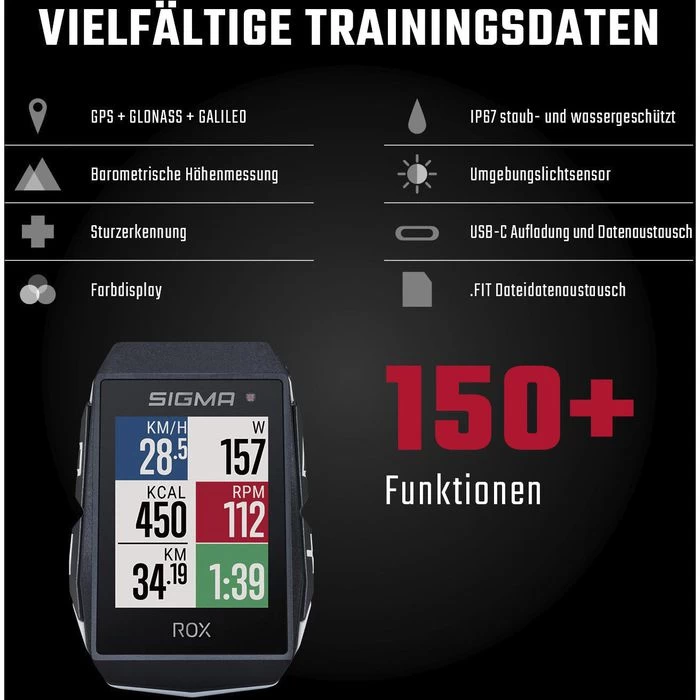 Sigma Fahrradcomputer ROX 11.1 Evo GPS, Sensor Set, Kabellos, Schwarz, Mit GPS, Wasserdicht 5 Sigma Fahrradcomputer ROX 11.1 Evo GPS, Sensor Set, Kabellos, Schwarz, Mit GPS, Wasserdicht – Bild 5