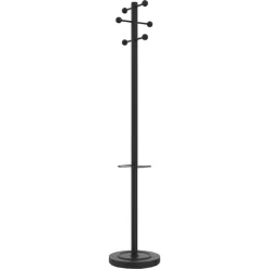 Unilux Garderobenständer Access 400095391, Mit 6 Haken, 175 X 34cm (HxØ), Metall, Schwarz