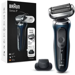 Braun Elektrorasierer Series 7 71-B1200s, Blau, Wet & Dry, Mit EasyClick-Präzisionstrimmer