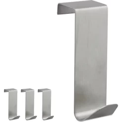 Kleiderhaken Relaxdays Für Die Tür, Silber, Edelstahl, 1 Haken, 4 Stück -Produkte Für Zuhause fc251d2ed08187e469bc67493392c3fe4c9fe83c kleiderhaken relaxdays