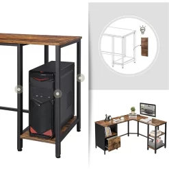 Vasagle Schreibtisch LWD75X, Braun, Mit Hängeregistratur, Maße 150 X 137cm, L-Form -Produkte Für Zuhause fc495fa94960d341fc620cf6ae3104ffb6bd1349 schreibtisch vasagle lwd75x braun