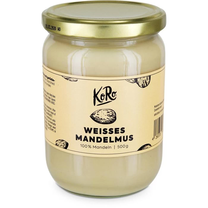 KoRo Brotaufstrich Weißes Mandelmus, 100% Mandeln, 500g 1 KoRo Brotaufstrich Weißes Mandelmus, 100% Mandeln, 500g