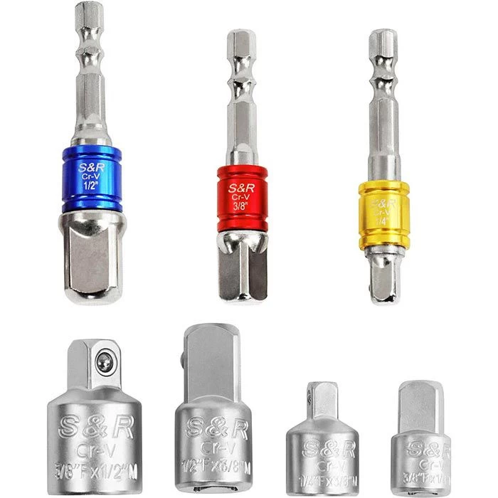 S&R Stecknuss-Adapter 460322007, Set, Vergrößerungs- Und Reduzieradapter, 7-teilig 4 S&R Stecknuss-Adapter 460322007, Set, Vergrößerungs- Und Reduzieradapter, 7-teilig – Bild 4