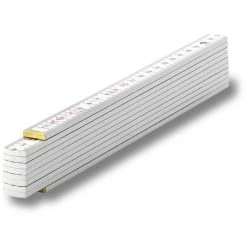 SOLA Zollstock 53060601, HB 2/10W, Holz, 2m, Gliedermaßstab, Weiß