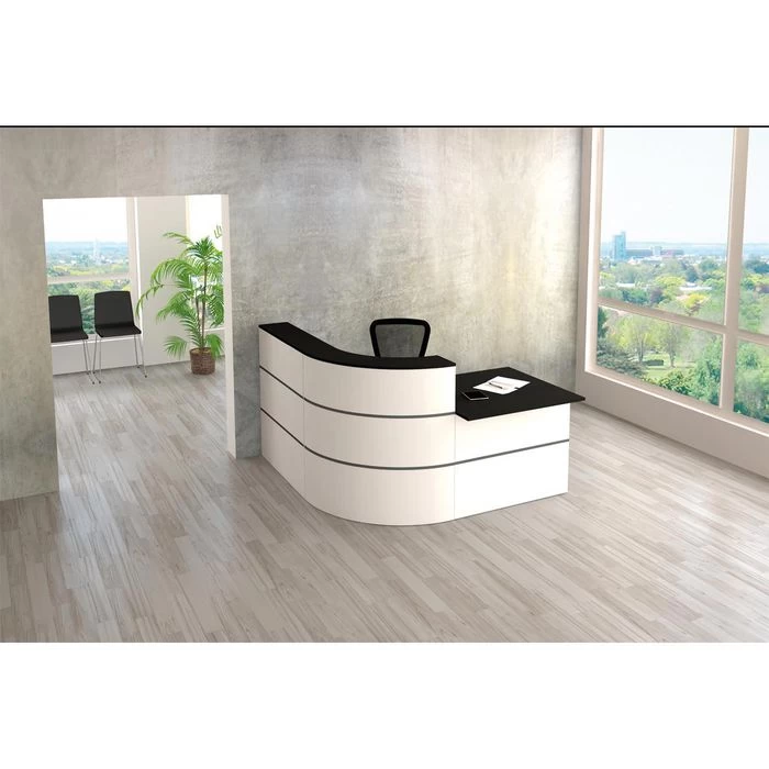 Kerkmann Empfangstheke Cento 4, 3853, Winkeltheke, Weiß / Anthrazit, 195 X 110 X 180cm, M. Anbautisch 3 Kerkmann Empfangstheke Cento 4, 3853, Winkeltheke, Weiß / Anthrazit, 195 X 110 X 180cm, M. Anbautisch – Bild 3