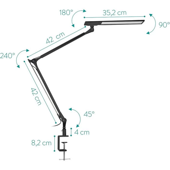 Navaris Schreibtischlampe LED, Tischklemme, Dimmbar, Schwarz 6 Navaris Schreibtischlampe LED, Tischklemme, Dimmbar, Schwarz – Bild 6
